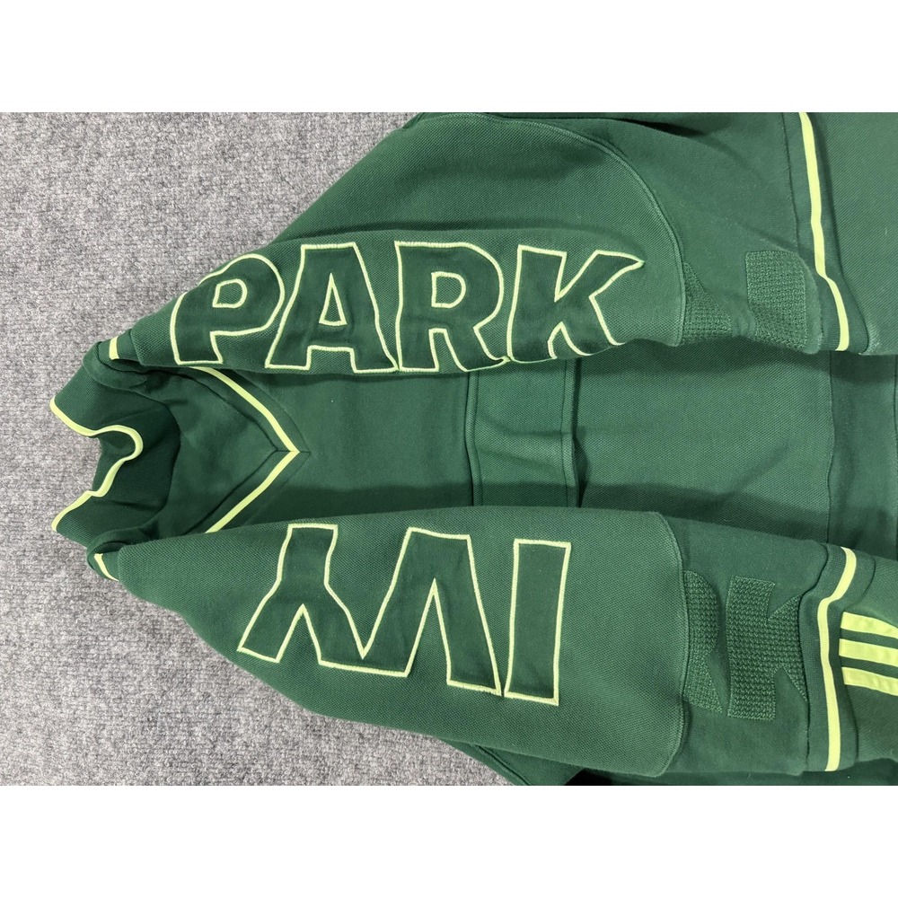 Adidas Ivy Park Sweatshirt Womens Small Green Raglan Crewneck Logo Sleeve Fleece - Picture 9 of 12
